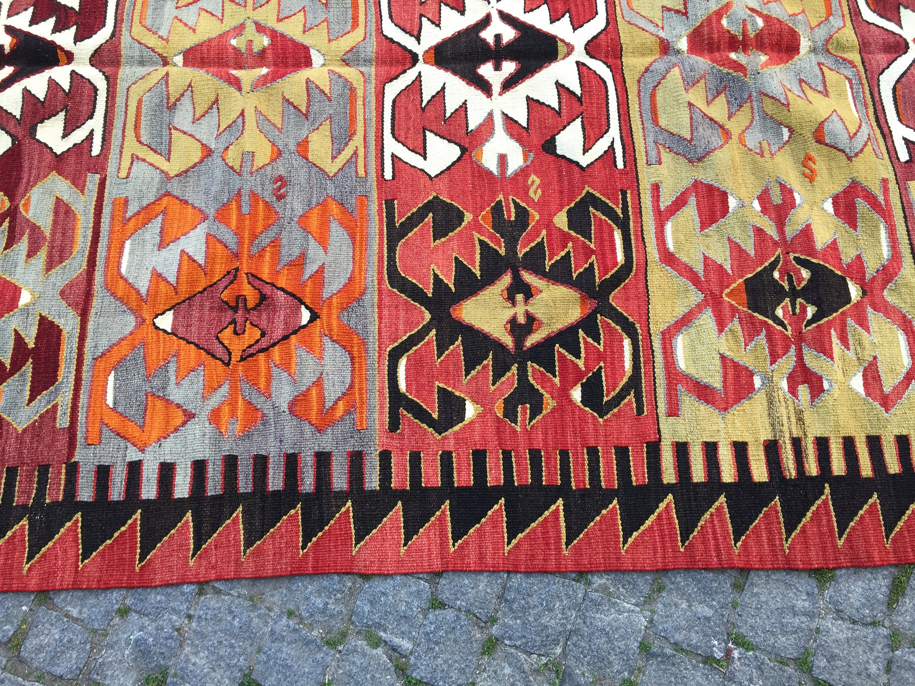 Red Kilim Rug 62x144 in 157x365 Cm Turkish Kilim Rug Etsy