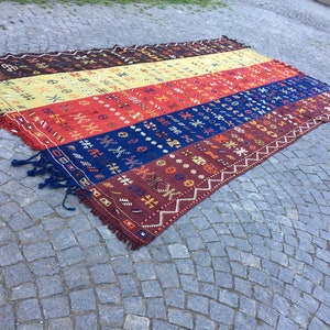 Large Antique kilim Rug 85x154 in 215x390 cm Vintage kilim Rug Anatolia kilim Wool kilim Home Decor Floor kilim Rug Ethnic kilim Area kilim