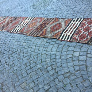 Long Kilim Rugs 37x182 in 94x460 cm Handmade Turkish Anatolian Rug Runner Home Decor Rug Runner Bohemian Runner Floor kilim Runner Home Rug
