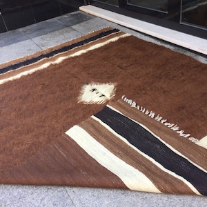 Angora  kilim Rug 49x63 in 123x160 cm Anatolian kilim Rugs Tribal Kilim Home Decor Floor kilim Rugs Area kilim Rugs Traditional kilim Rug