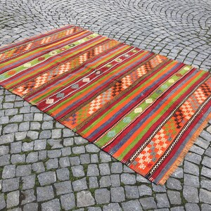Area Kilim Rug 63x90 in 160x228 cm Anatolian kilim Rug,Vintage Kilim Rug,Home Decor Pastel kilim Rugs Pastel kilim Rugs,Area Rug Wool kilim
