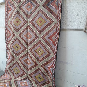 Vintage Turkish Kilim Rug, Handmade Turkish Pattern Kilim Rug, Traditional Kilim Rug, 73x114 in 187x290 Home Decor Colorful kilim Rug