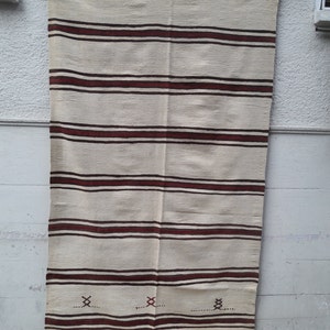 Striped Vintage Kilim 57x105 in 146x267 cm Anatolian Natural Area  Striped  kilim rug Bohemian kilim Rug Nomadic Striped kilim Colorful Rug