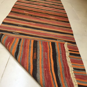 Long Kilim Rugs 37x124 in 92x315 cm Handmade Turkish Anatolian Rug Runner Home Decor Rug Runner Bohemian Runner Floor kilim Runner Home Rug