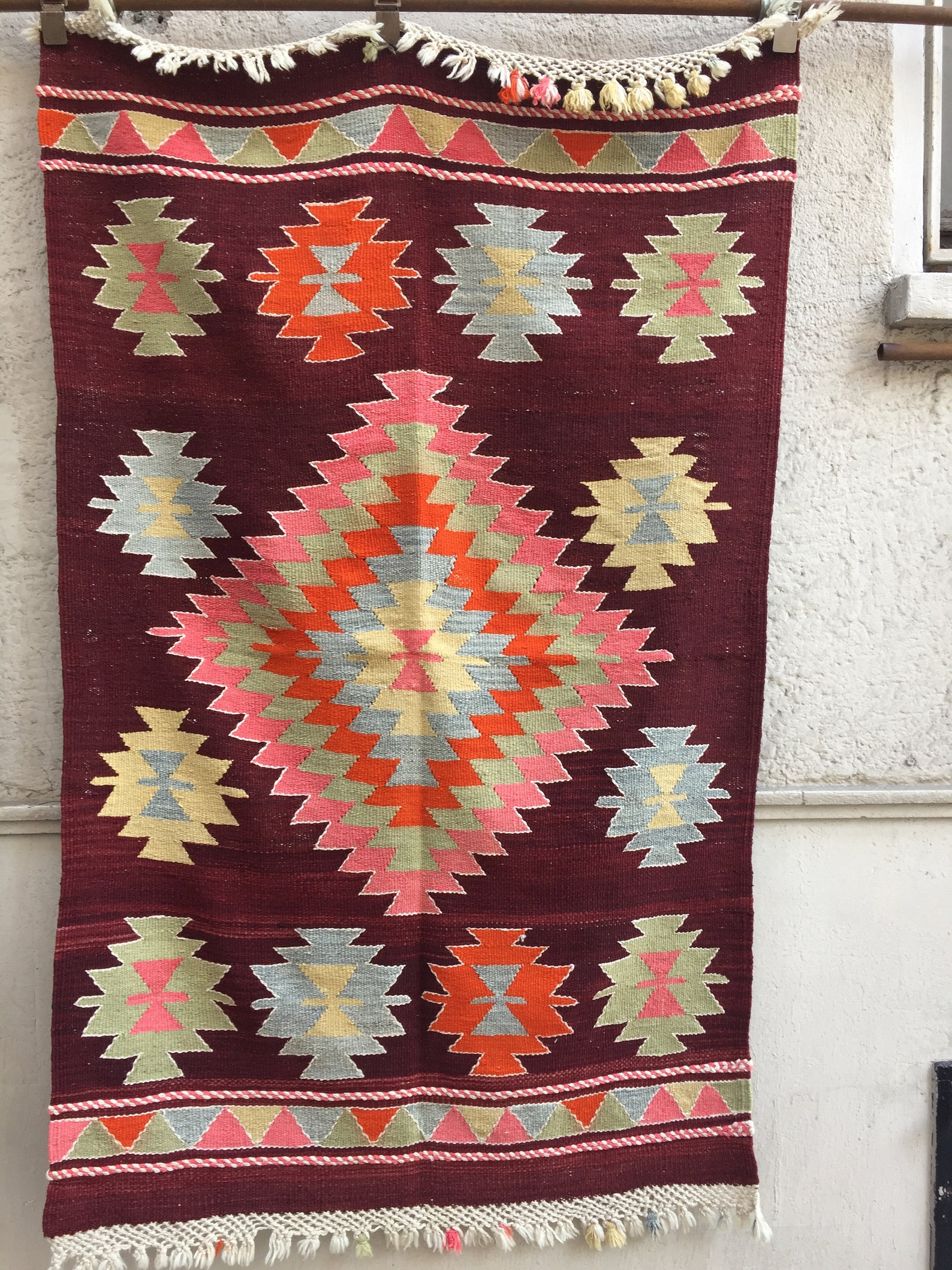 Pink Kilim Rug 42x68 in 106x172 Cm Anatolian Kilim Rugs Etsy