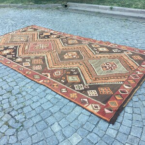 Turkish vintage Kilim Rug,72x138 in 182x350 cm Anatolian Turkish Handwoven Kilim Rug, Pastel Rug Home Decor Tribal Vintage kilim Rug kilim