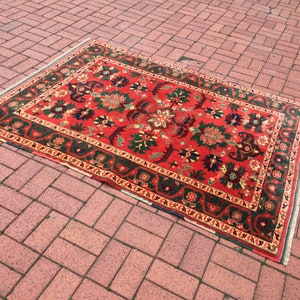 Turkish Tribal Carpet, 55x75 in 140x190 cm Decorative Carpet Rugs Turkish Rug  Vintage Rugs Home Decor Ethnic Rug Area Rugs Colorful Rugs