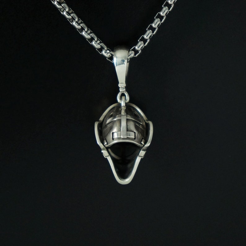 GOALIE MASK charm pendant ice hockey sterling silver Etsy