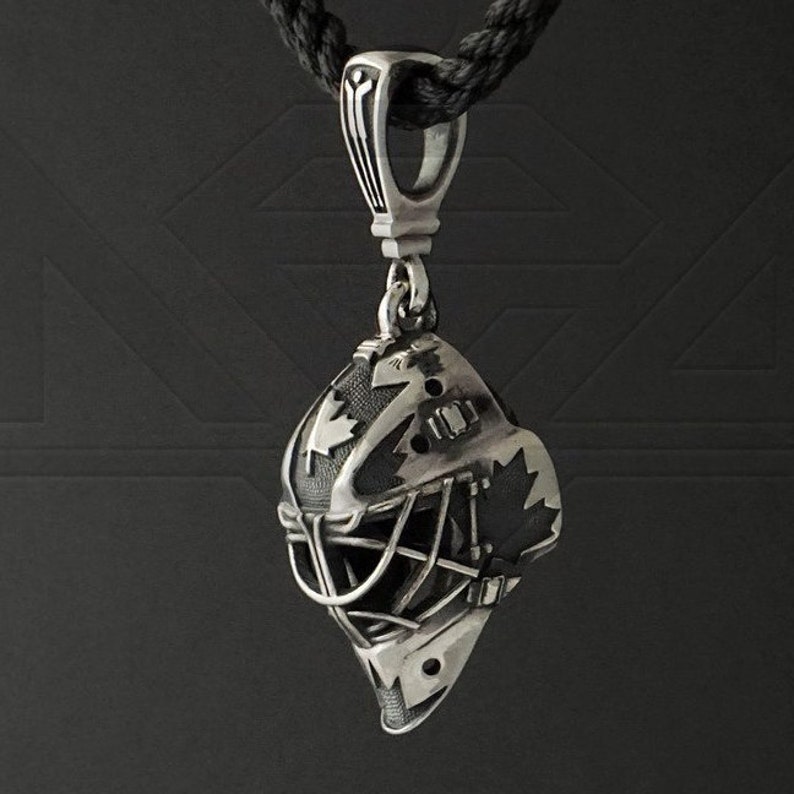 GOALIE MASK team Canada pendant ice hockey sterling silver Etsy
