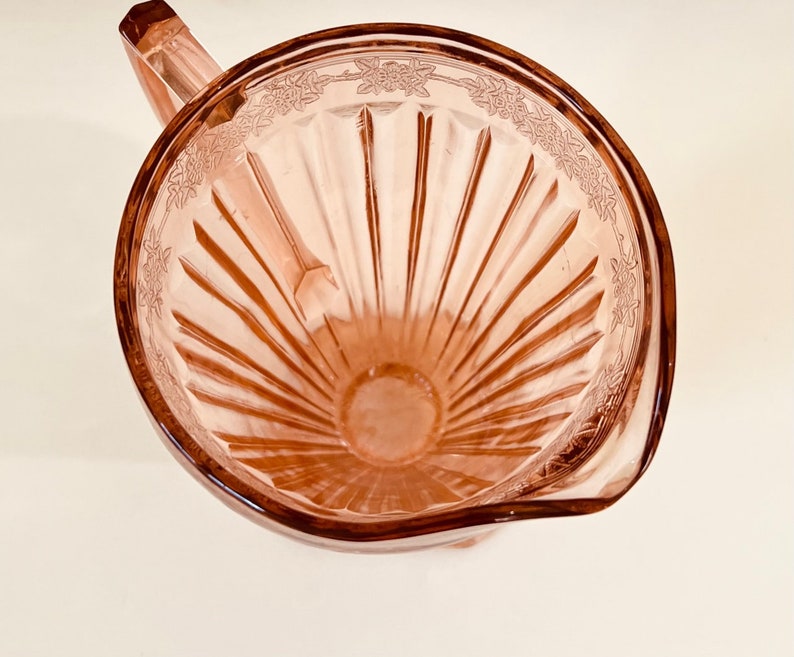 Glass Pink Depression Glass Adam Pattern Pitcher Etsy