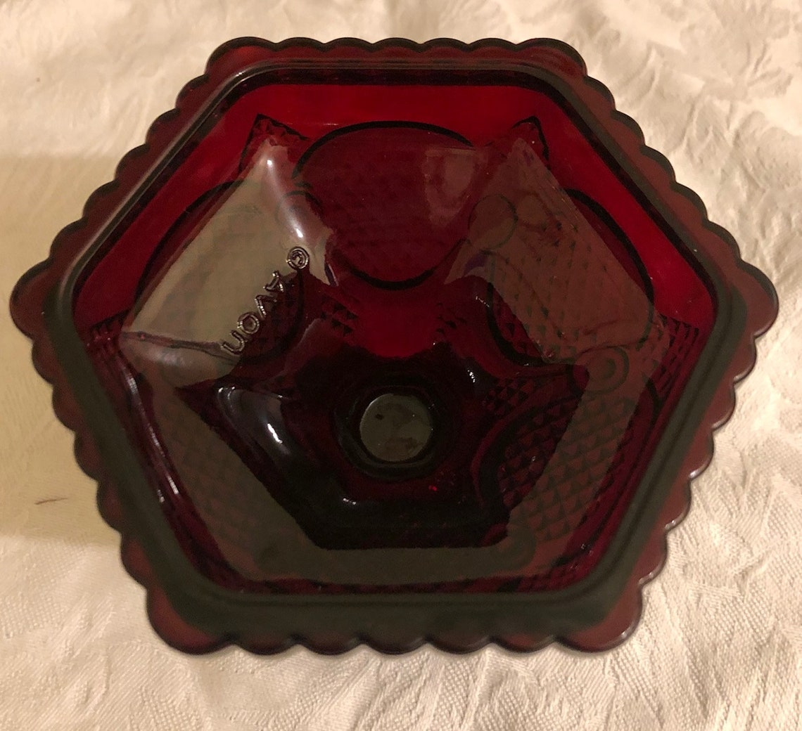 Vintage Avon Ruby Red Candle Holder Etsy