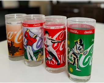 Vintage Coca-cola Santa Glasses - 1990s Holiday Tumblers - Set of