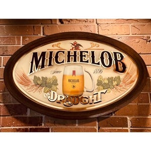 MICHELOB 木製バレル型壁掛けサイン Vintage Michelob Sign - Etsy