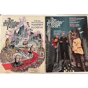 Vintage Set of 2 Saturday Evening Post Magazines from 1968-1969 - Classic Americana Magazine Collectibles