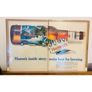 1967 Hamm&#39;s Beer Advertisement Two Page Spread