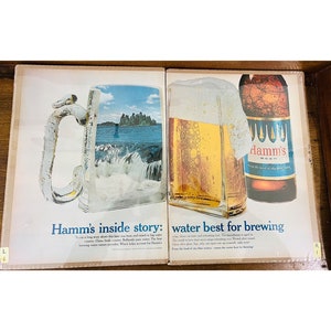 1967 Hamm&#39;s Beer Advertisement Two Page Spread