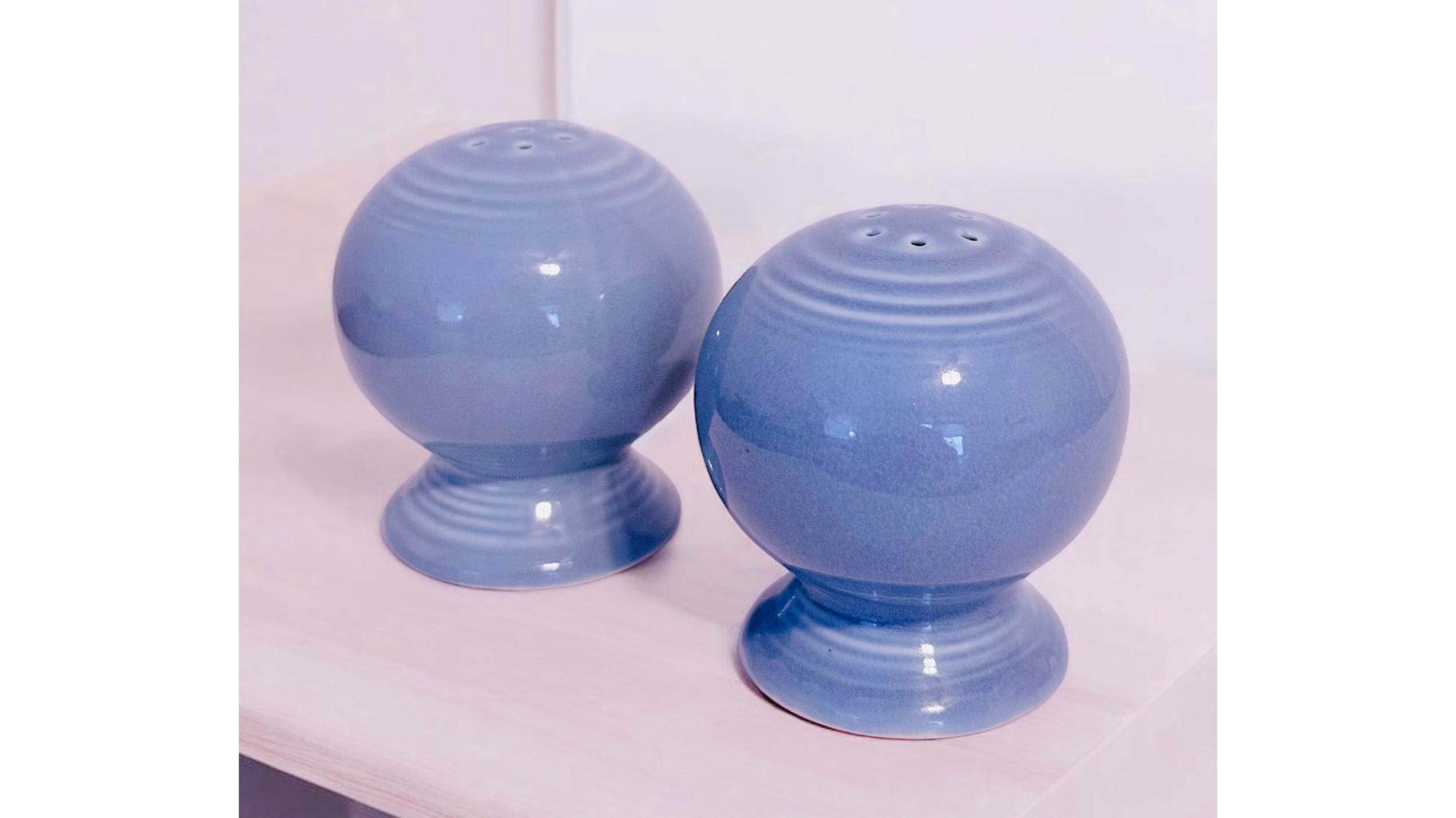 Vintage Fiesta Periwinkle Blue Salt and Pepper Shakers  Fiesta Set Of Salt And Pepper Shaker Ceramics Periwinkle Blue Intro 1989 Retired main image 0