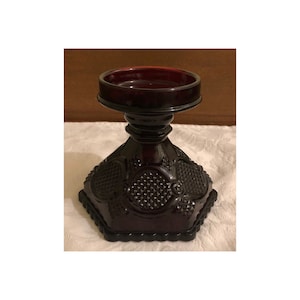 Vintage Avon Ruby Red Hurricane Candle Holder • Cape Cod Glass