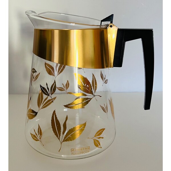 MCM David Douglas Flameproof Gold Leaves Coffee Carafe