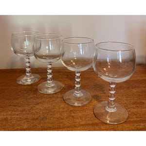 Vintage Imperial Candlewick Style Wine Glasses – Set of 4 Ball Stem Goblets
