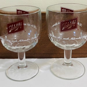 Vintage Schlitz Set of 2 Beer Goblets