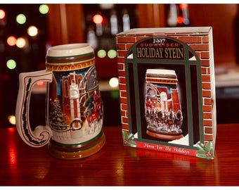 Vintage Budweiser Mugs Holiday Collection W/ Free Budweiser Extras