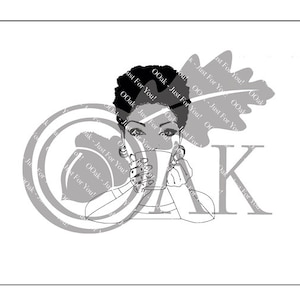 Kesha Drinking Coffee - SVG (Ethnic/Black Girl)