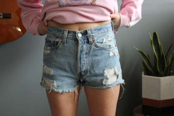 Vintage Distressed Levi Strauss Daisy Duke Denim … - image 2