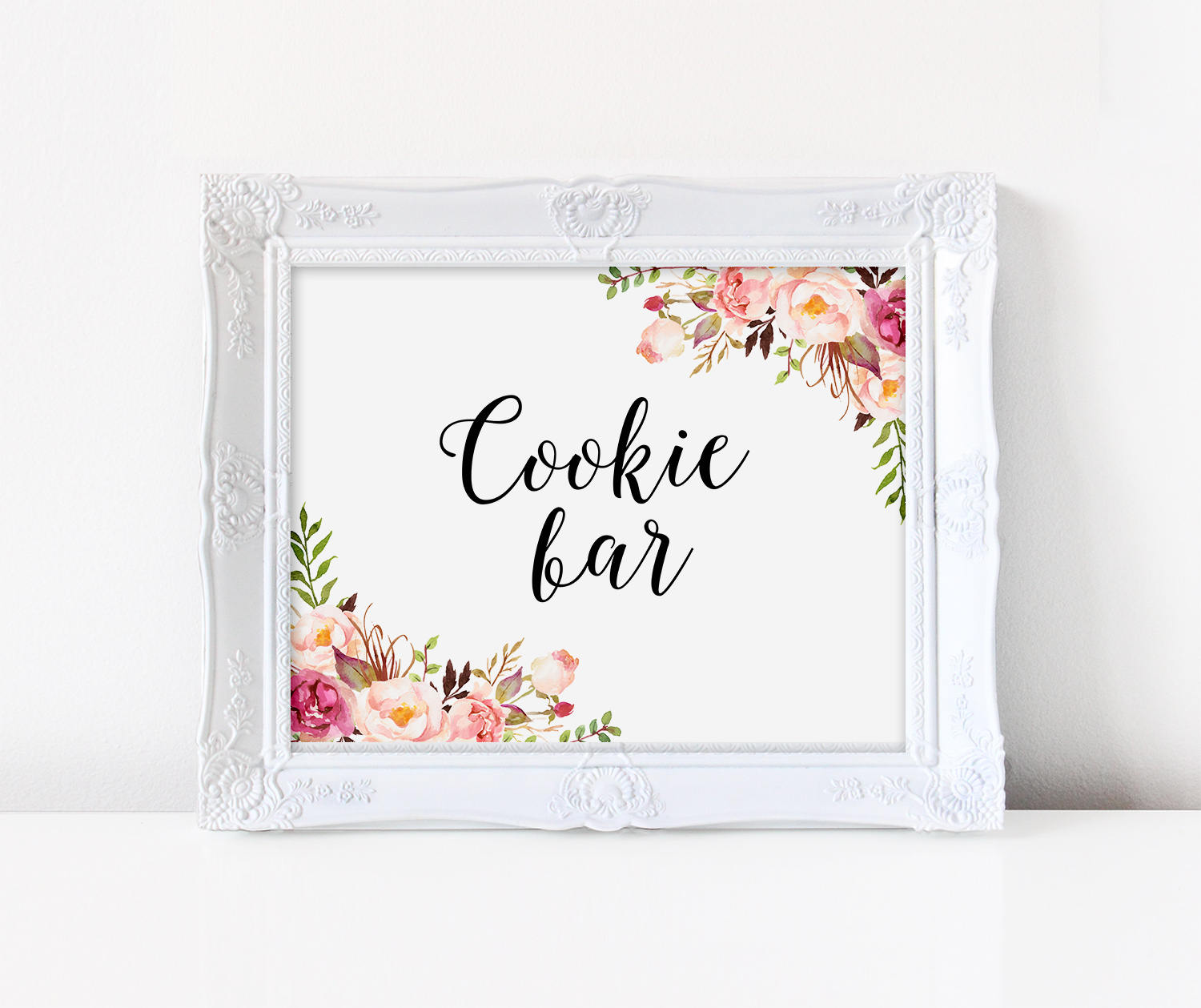 Floral wedding cookie bar sign PRINTABLE dessert table sign | Etsy