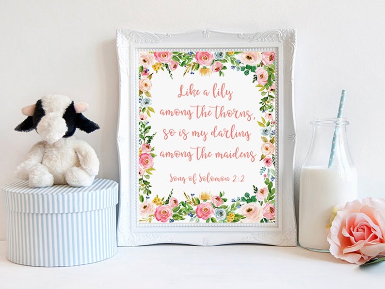 Bible verse nursery decor Like a lily among the thorns ...