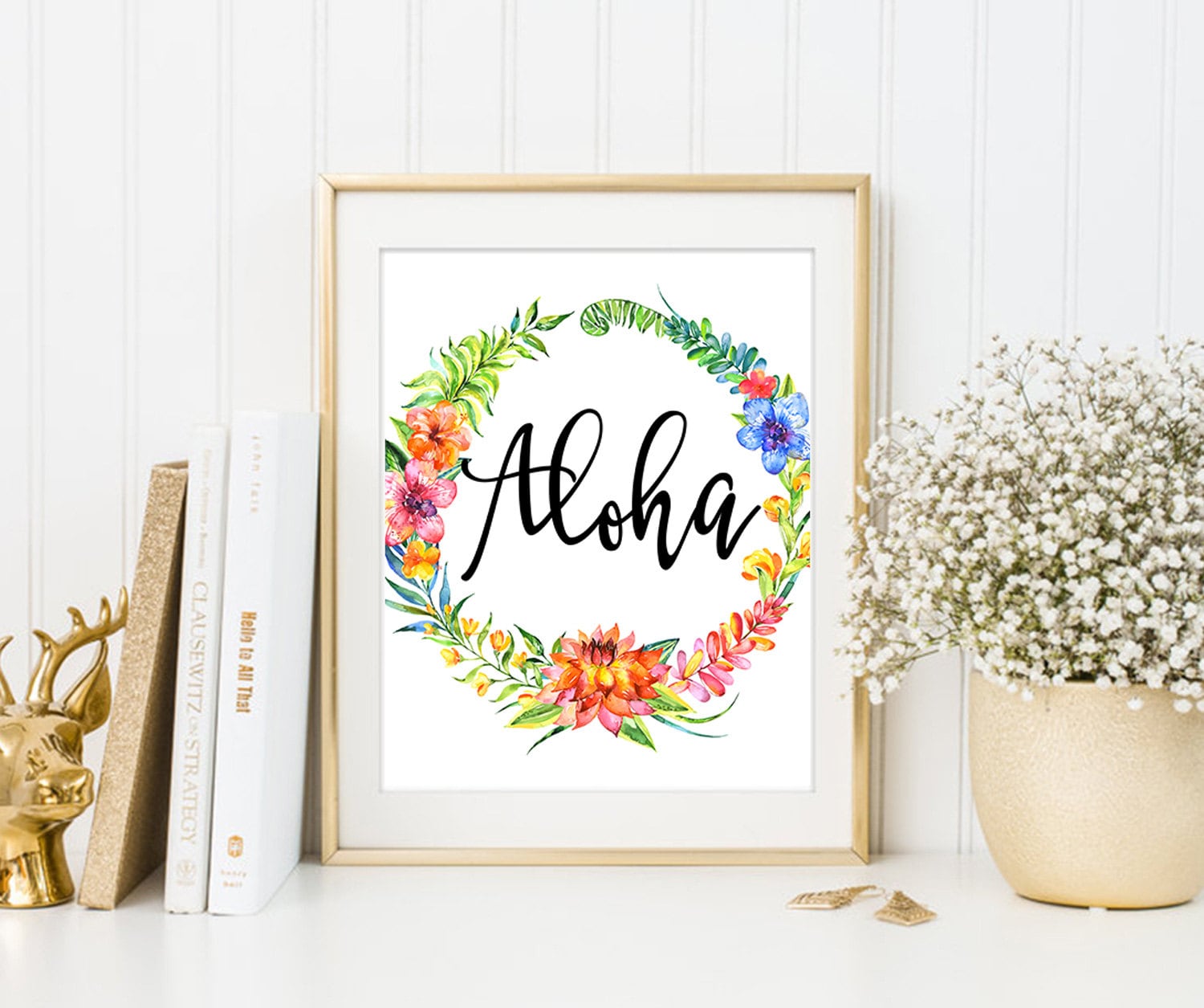 Aloha aloha sign tropical print aloha prints tropical wall | Etsy