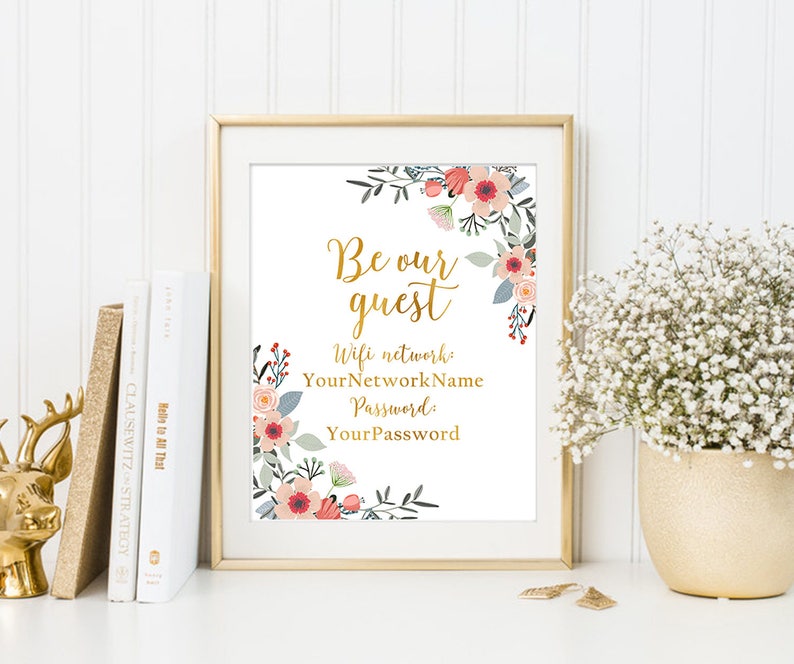Gold Custom Be Our Guest Wifi Sign Guest Room Decor Office Wall Art Decor Custom Wifi Print Wifi Password Sign Gold Floral Wifi Sign Digital Prints Art Collectibles Safarni Org Gold Custom Be Our Guest Wifi Sign Guest Room Decor Office Wall Art Decor Custom Wifi Print Wifi Password Sign Gold Floral Wifi Sign Digital Prints Art Collectibles Safarni Org
