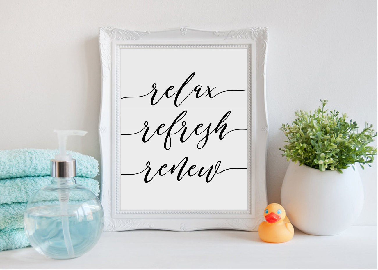 Relax sign Relax refresh renew bathroom wall decor bathroom Etsy