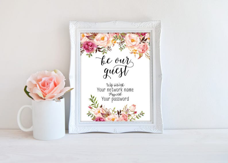 Custom Wifi Print Home Decoration Guest Room Sign Wifi Printable Custom Be Our Guest Wifi Sign Office Print Wifi Printable Password Art Collectibles Prints Issho Ueno Com