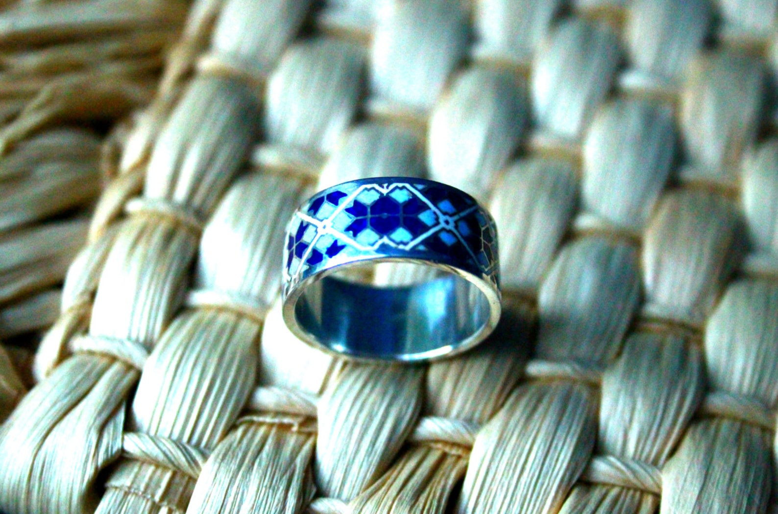 Cloisonne enamel band ring Ukrainian engagement ring Solid Etsy