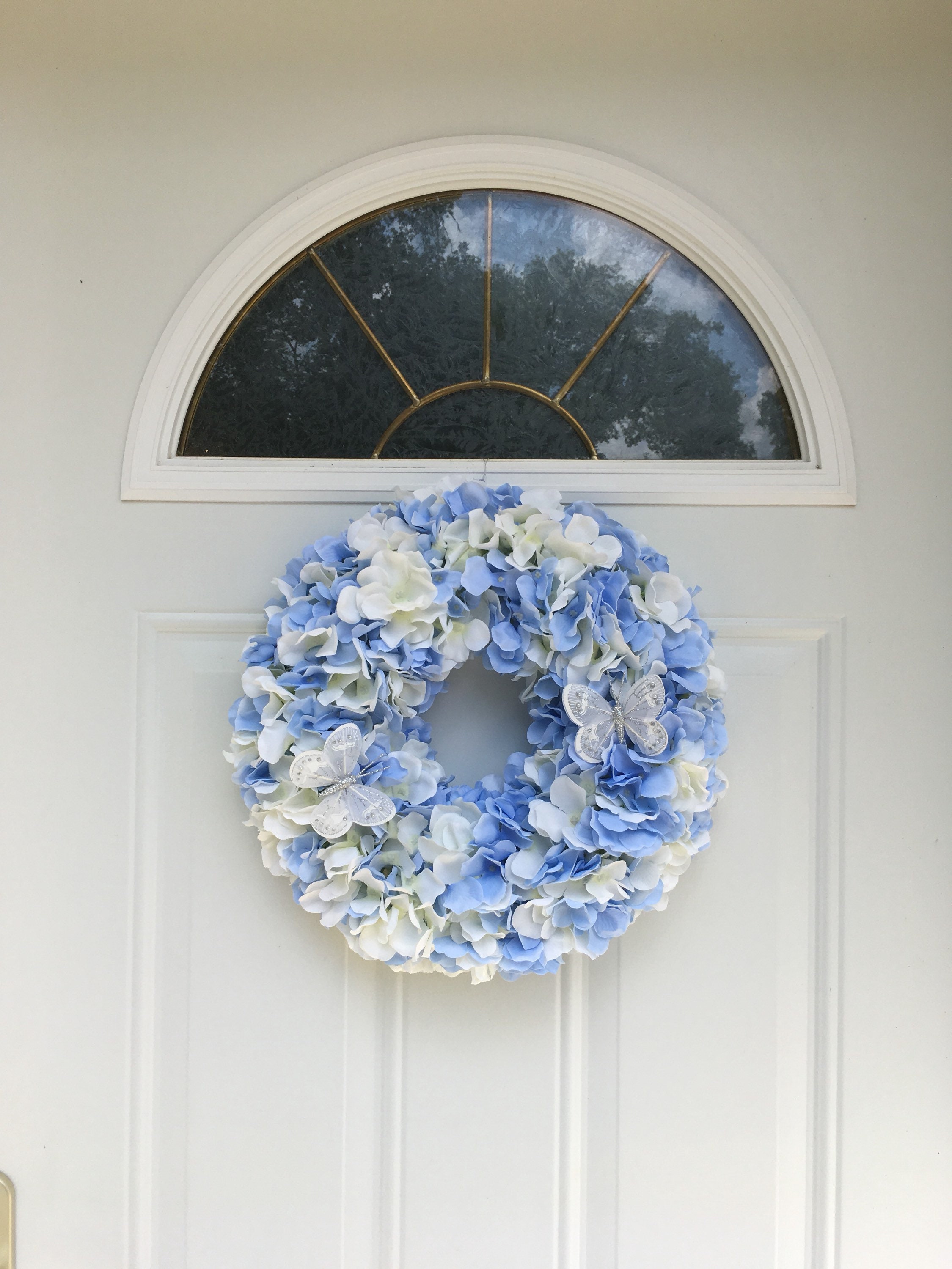 Couronne d'hortensia Bleu et Blanc