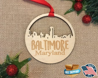 Maryland Symbol Baltimore Oriole Ornament Wooden Christmas Decoration