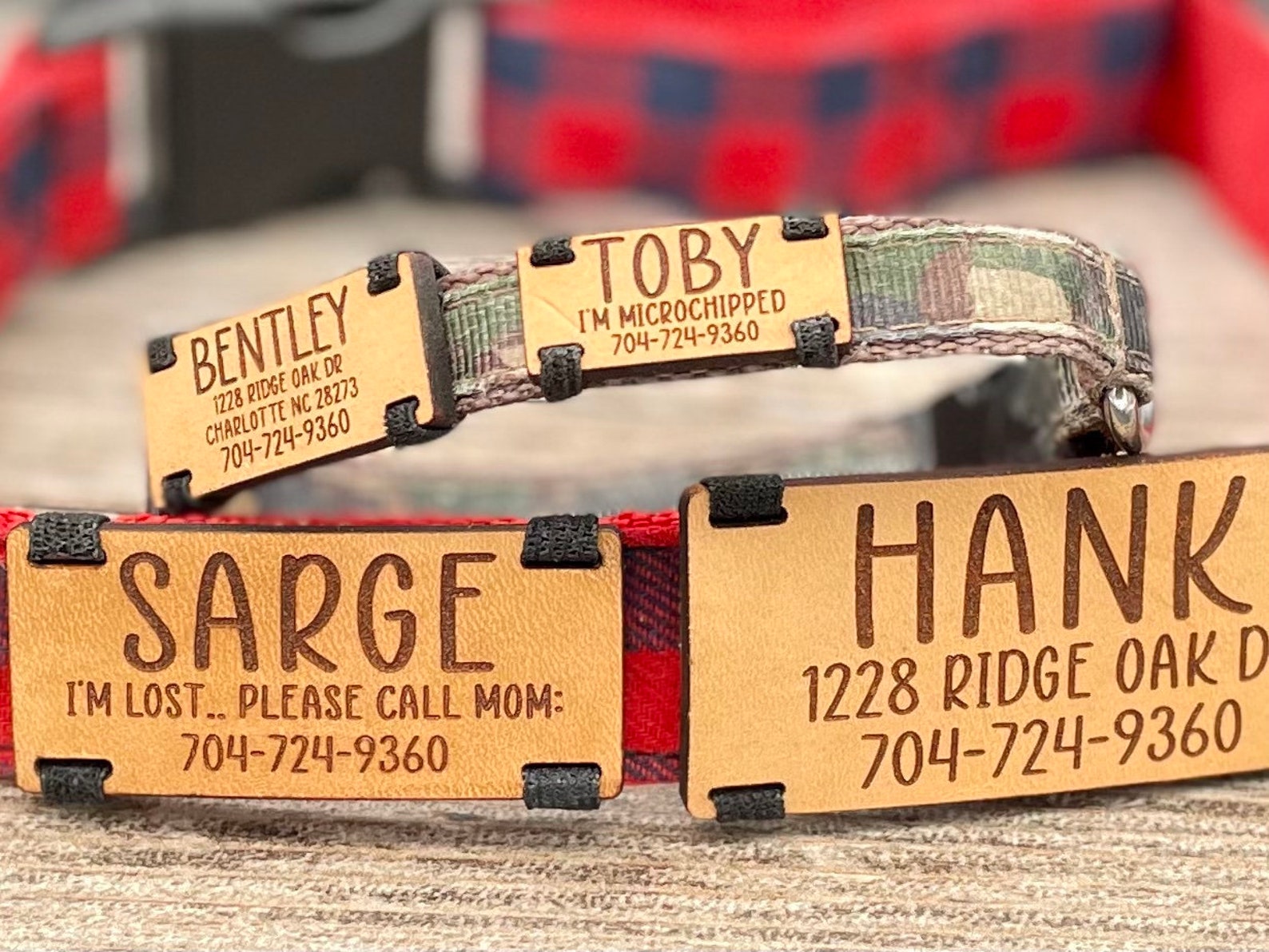 Jingle Free Personalized Dog Tag Full Grain Leather Dog ID Etsy