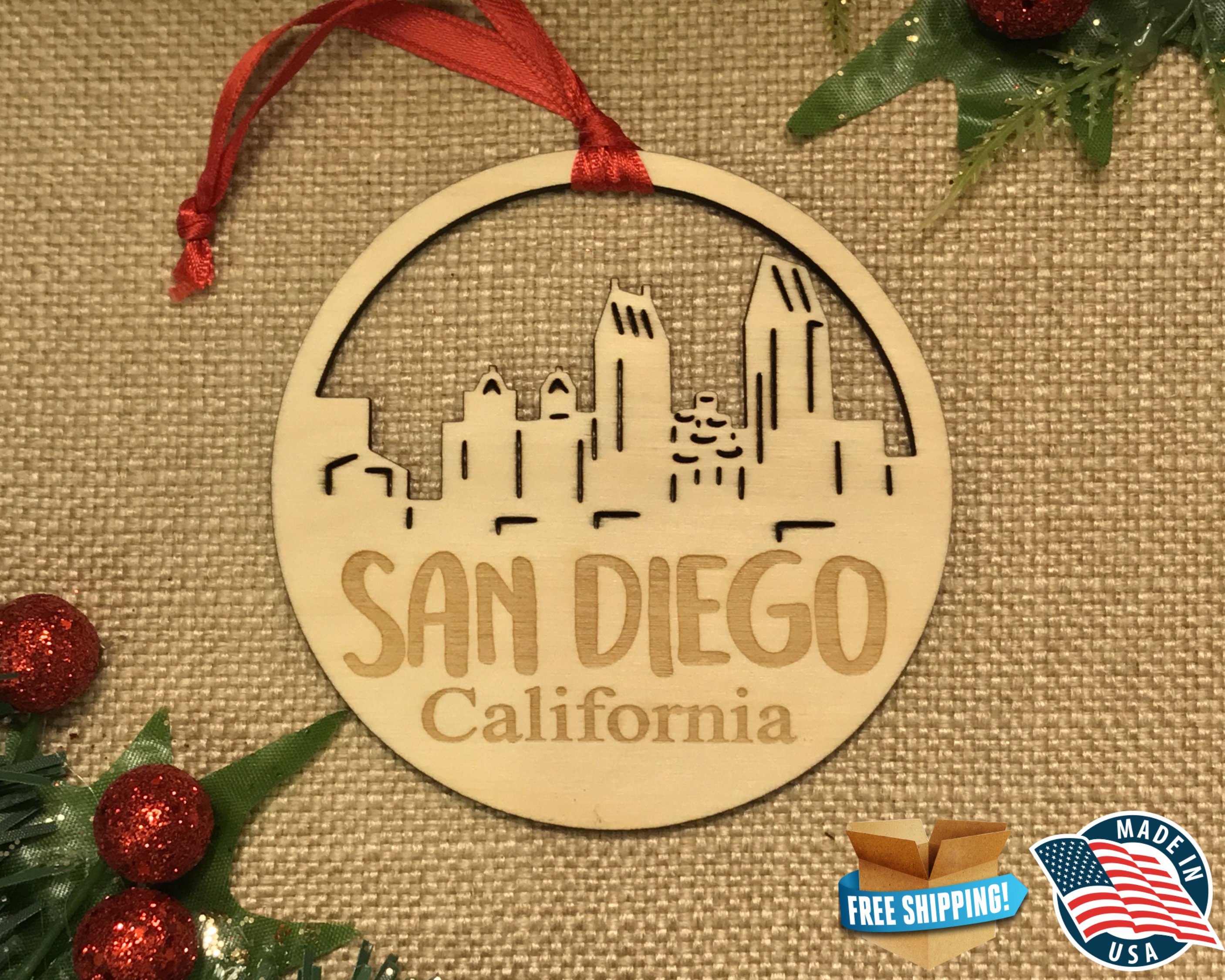 San Diego California Ornament San Diego Ornament CA Etsy Ireland