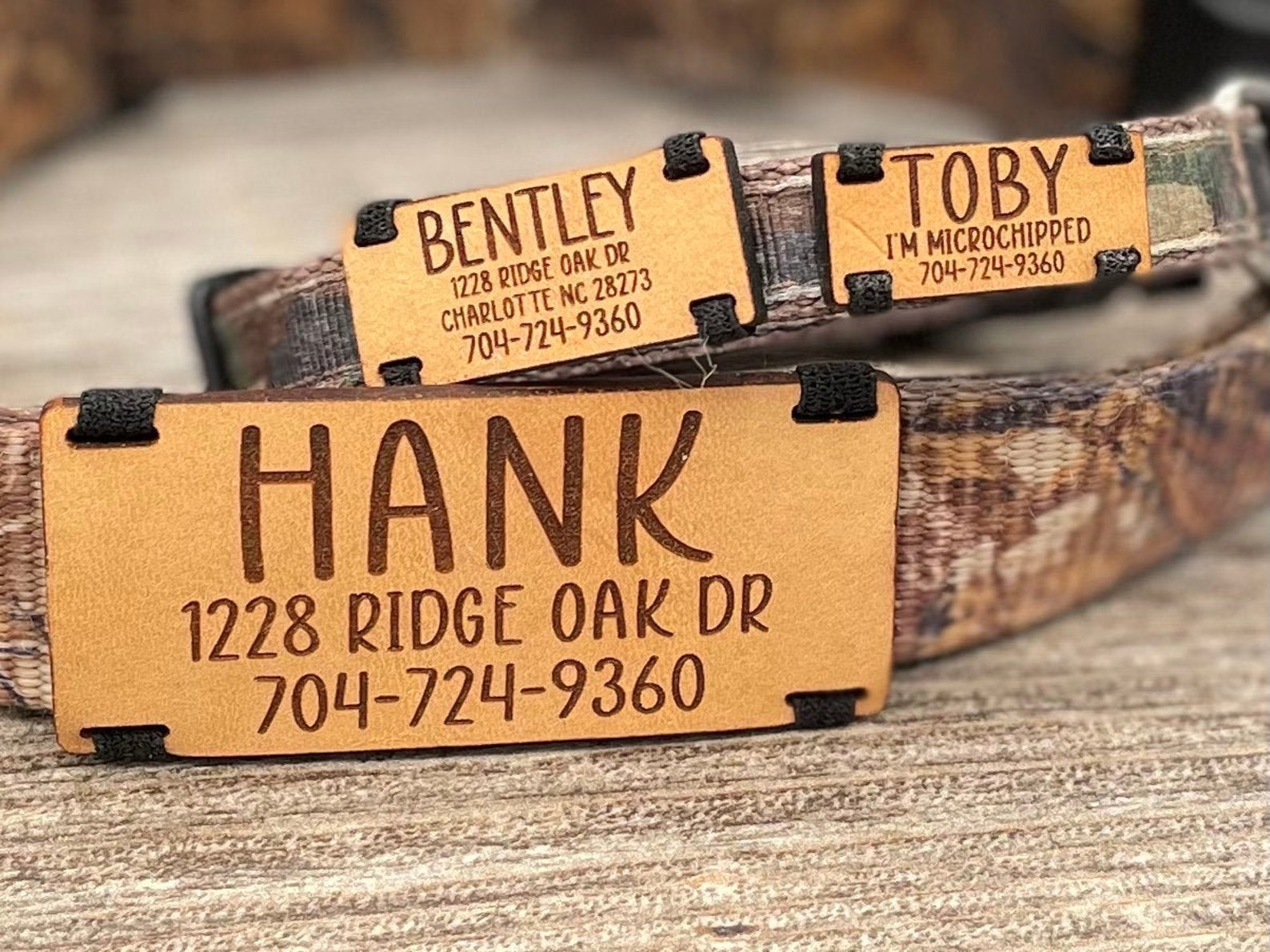 Jingle Free Personalized Dog Tag Full Grain Leather Dog ID Etsy