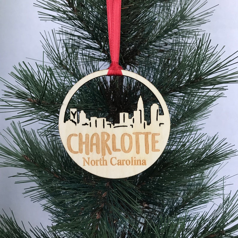 Charlotte North Carolina Ornament Charlotte Ornament NC Etsy