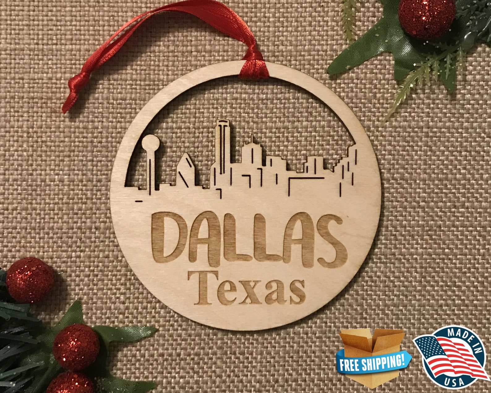 Dallas Texas Ornament Dallas Ornament TX Personalized Etsy