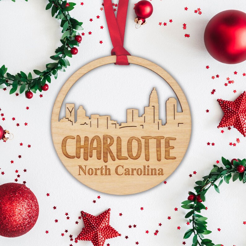 Charlotte North Carolina Ornament Charlotte Ornament NC Etsy