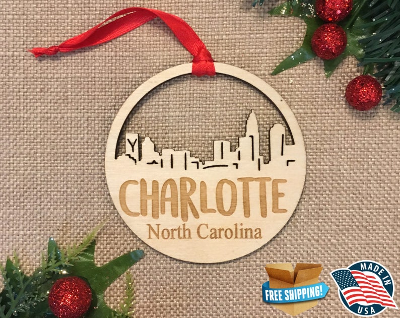 Charlotte North Carolina Ornament Charlotte Ornament NC Etsy