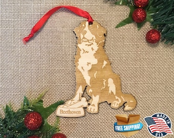 Bernese Mountain Dog Christmas Ornament *** Personalized Dog Ornament ***Dog Lover Gift *** Christmas Holiday Ornament ***