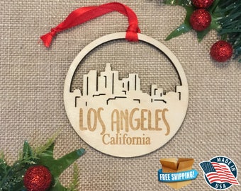 Los Angeles California Gift Los Angeles Skyline Ornament Housewarming New Home New City Cityscape Ornament First Apartment Ornament
