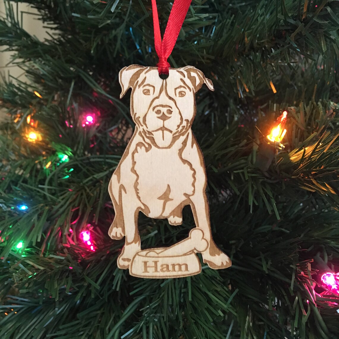 Pit Bull Pitbull Ornament Pit Ornament Personalized | Etsy