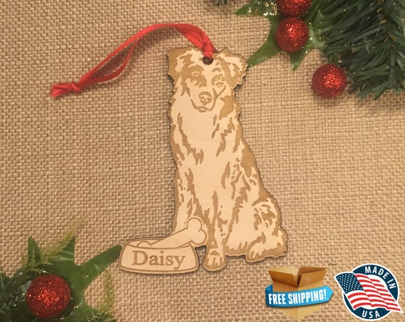 Australian Shepherd Christmas Ornament Personalized Dog | Etsy