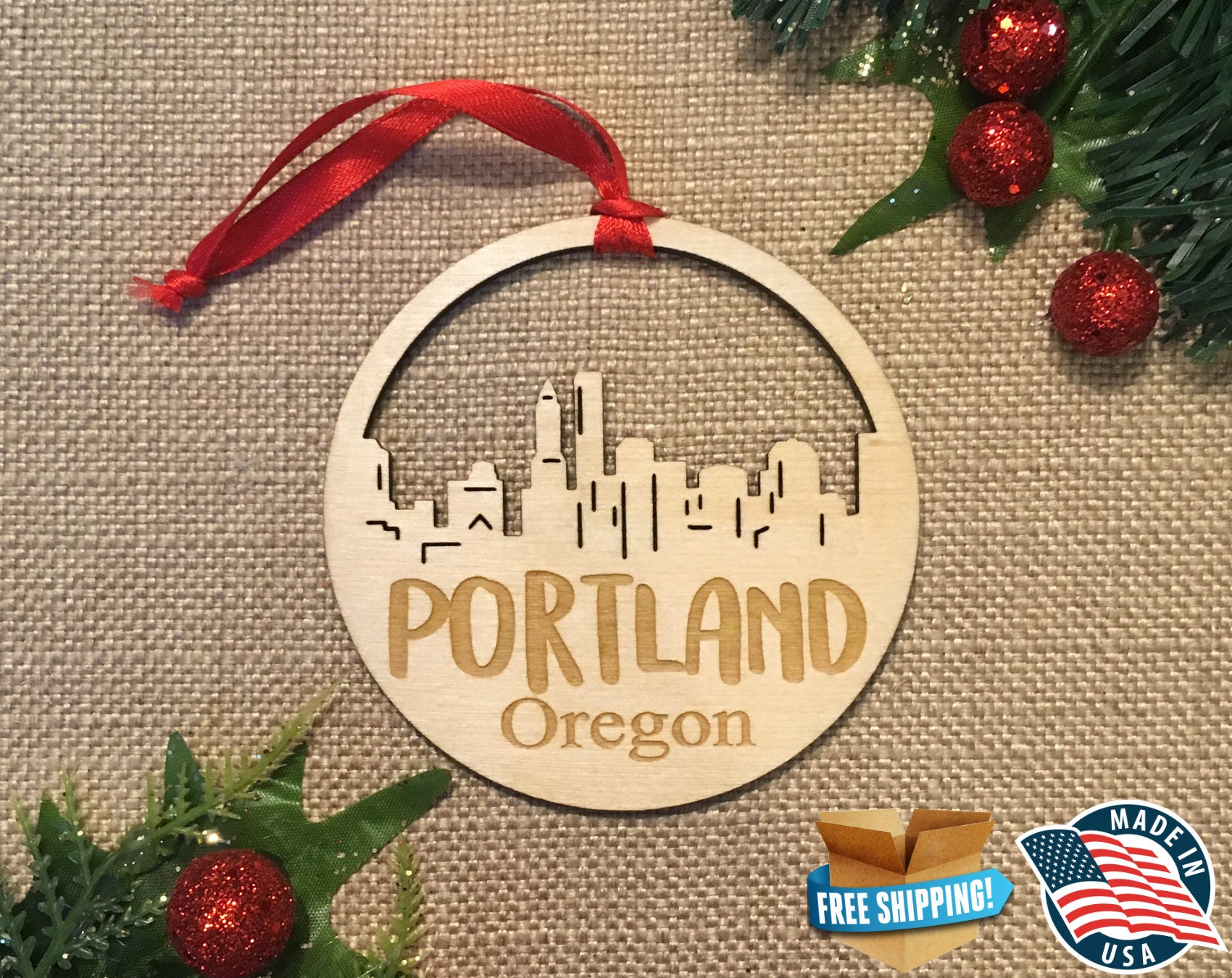 Portland Oregon Ornament Portland Ornament OR Etsy