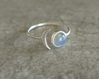 Anello Luna in argento e labradorite naturale - Gioielli Me and My Mood